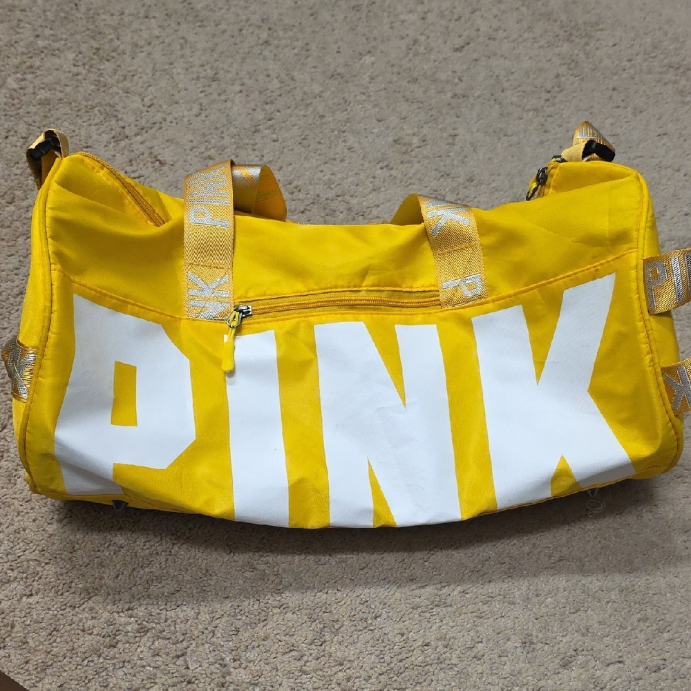 PINK Victoria's Secret Bright Yellow Travel Bag